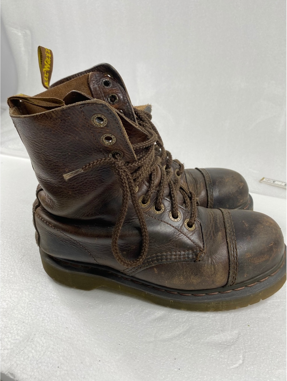 Dr. Martens Steel Toe brown leather lace-up boots size 7
